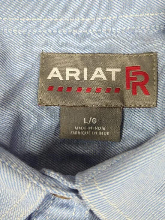 Ariat FR Shirt Women's Large Long Sleeve Flame Resistant Pearl Snap Relaxed Fit - Picture 4 of 10